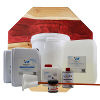Starter Set WOODRESIN® Premium Harz und Holztisch EFFECT Metallic Effekt Pigment Grau 10 g